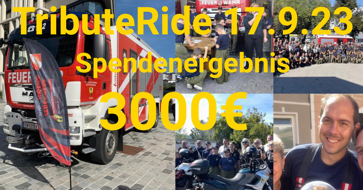 "Tribute Ride“ zugunsten der Kärntner Feuerwehrjugend